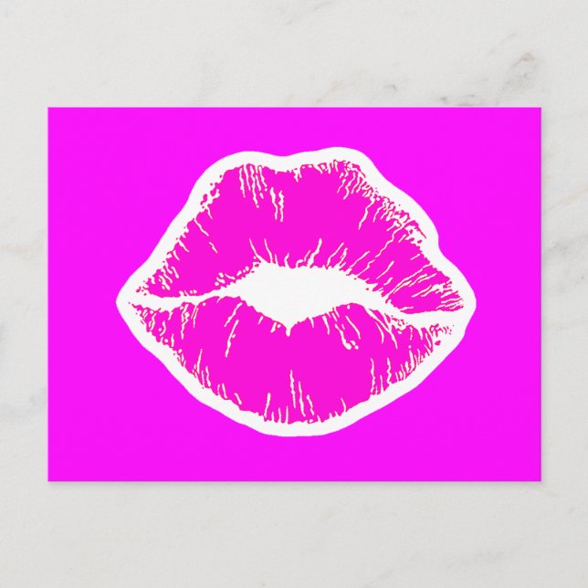 Carte Postale Lèvres baiser rose rouge à lèvres maquillage beaut (Devant)