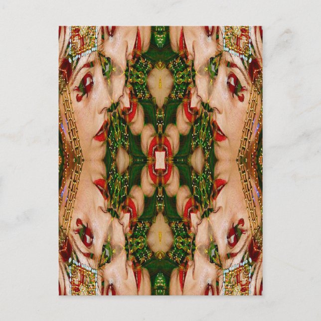 Carte Postale Lèvres rouges Mandala (Devant)