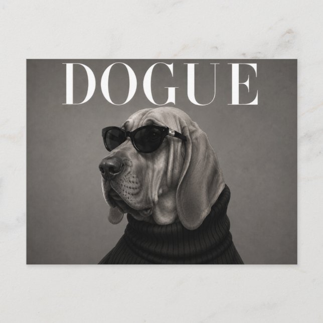 Carte Postale Lévrier Bloodhound Luxe Couture Canine (Devant)