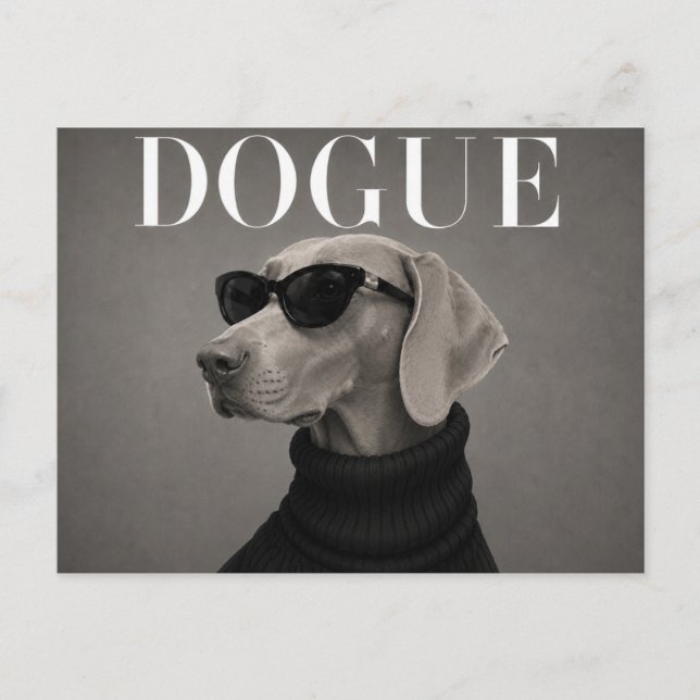 Carte Postale Lévrier Luxe Weimaraner Haute (Devant)