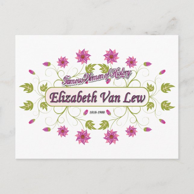 Carte Postale Lew ~ Elizabeth Van / Fameuse USA Femmes (Devant)