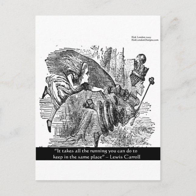 Carte Postale Lewis Carroll Graphique & Citation Célèbre (Devant)