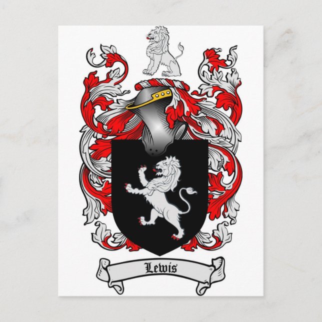 Carte Postale Lewis Family Crest - Lewis Coat d'armoiries (Devant)