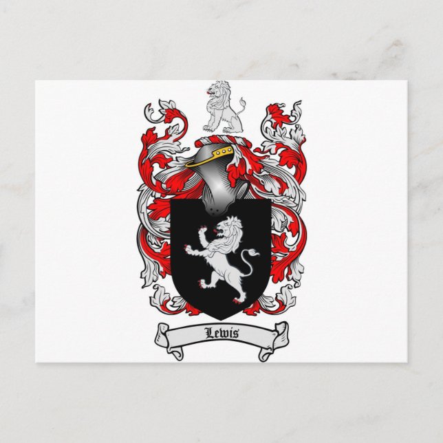 Carte Postale Lewis Family Crest - Lewis Coat d'armoiries (Devant)