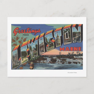Carte Postale Lewiston, Maine (Scène fluviale)