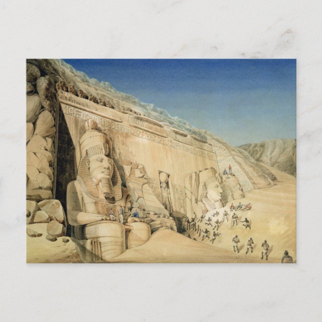 Carte Postale L'Excavation du Grand Temple de Ramsès II, (Devant)