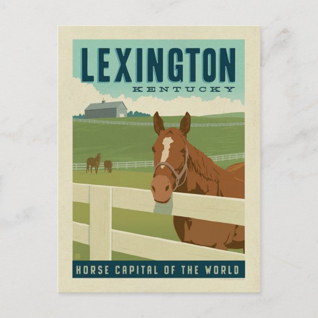 Carte Postale Lexington, KY | Capitale mondiale du cheval (Devant)