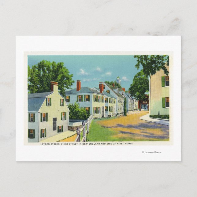 Carte Postale Leyden Street View, First Street en Nouvelle-Angle (Devant)