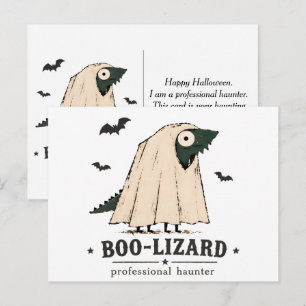 Carte Postale Lézard Bouh Dragon Barbu Art de fantôme d'Hallowee