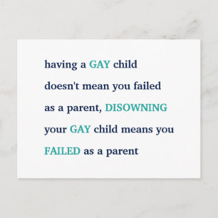Carte Postale LGBT Avoir Un Enfant Gay Amour Fierté Parentalité 