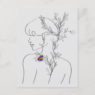Carte Postale LGBT Butterfly Girl, Jolie fille, Best LGTB Post