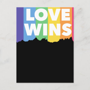 Carte Postale LGBT+fierté. L'amour gagne. Queer.