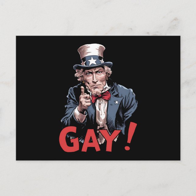 Carte Postale LGBT Gay Ally Pride Mois drôle (Devant)