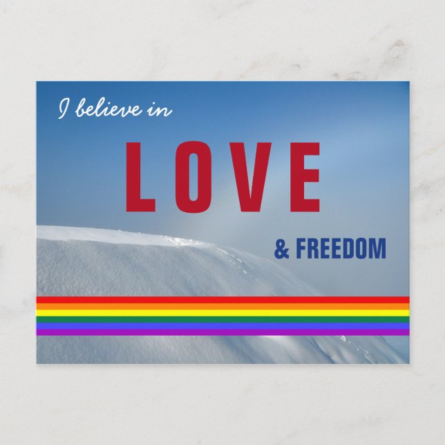 Carte Postale LGBT Gay Love and Freedom Photo hiver (Devant)