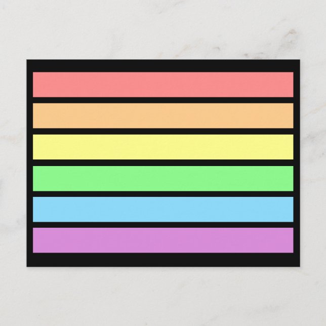 Carte postale LGBT Gay Pastel Pride Arc-en-ciel (Devant)