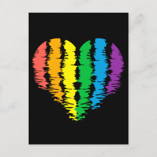 Carte Postale LGBT+pride. Arc-en-ciel du coeur.