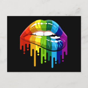 Carte Postale LGBT Rainbow Lip Gay pride