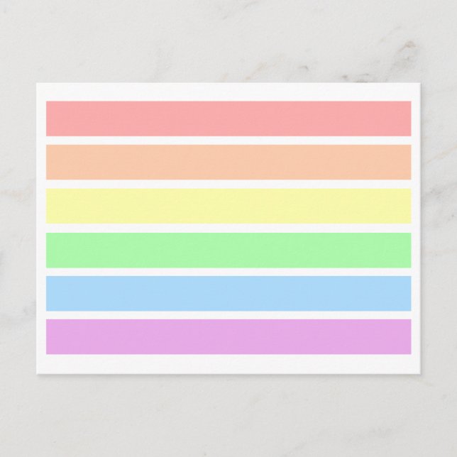 Carte postale LGBT Soft Light Pastel Gay Pride Rai (Devant)