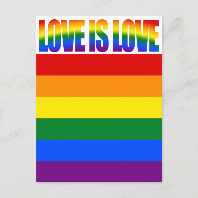 Carte Postale LGBTQ Equality Love LGBT Rainbow Gay pride (Devant)