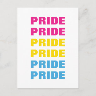 Carte Postale LGBTQ Pansexual Pride texte répété personnalisable