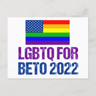 Carte Postale LGBTQ pour l'élection du drapeau Gay pride Beto 20