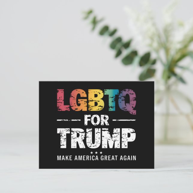 CARTE POSTALE LGBTQ POUR TRUMP GAY LESBIAN POUR TRUMP 2024 (Debout devant)