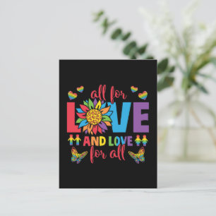 Carte Postale LGBTQ - Tout pour l'amour et l'amour pour tous