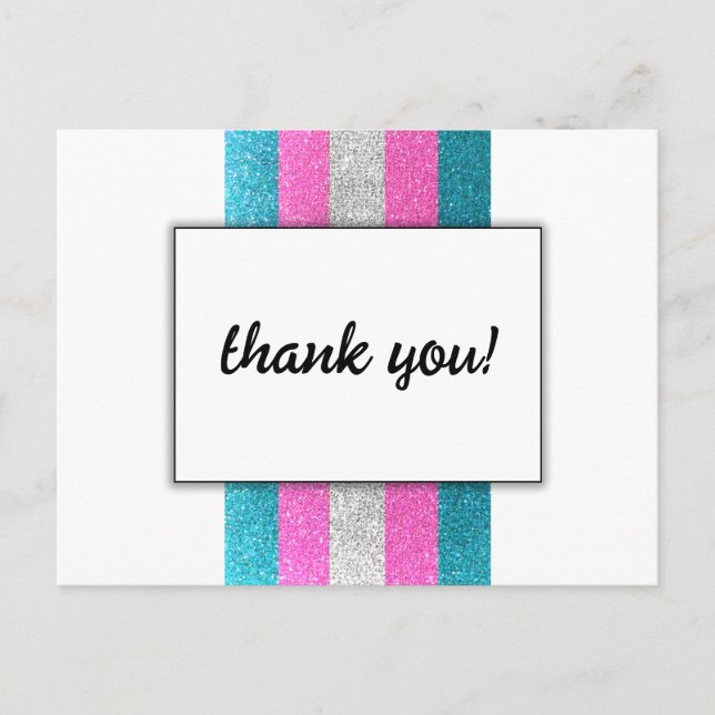 Carte Postale LGBTQ Trans Chic Moderne Mariage blanc Parties sci (Devant)