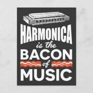Carte Postale L'harmonica est le Bacon de la musique drôle orche
