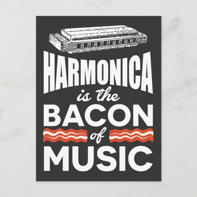 Carte Postale L'harmonica est le Bacon de la musique drôle orche (Devant)