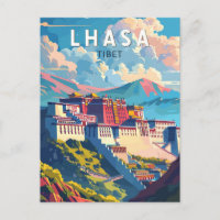 Lhasa Voyage au Tibet Art Vintage