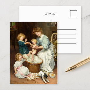 Carte Postale L'heure du bain de bébé   Arthur John Elsley