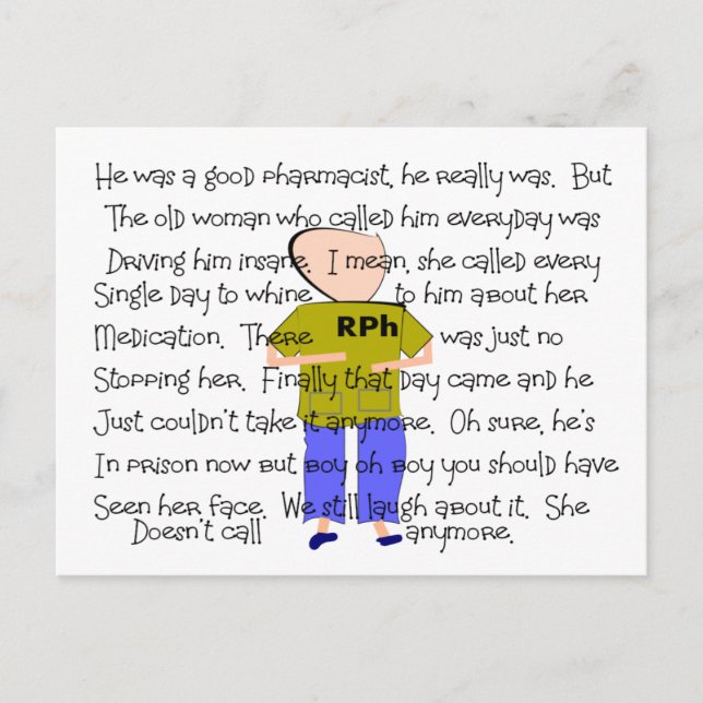 Carte Postale L'histoire du PHARMACIEN n'est pas "Il l'a perdu ! (Devant)