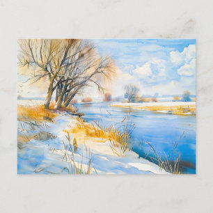Carte Postale L'Hiver doré au bord de la rivière Havelland Aquar