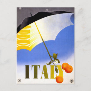 Carte Postale L'hiver en Italie Poster Vintage voyage restauré