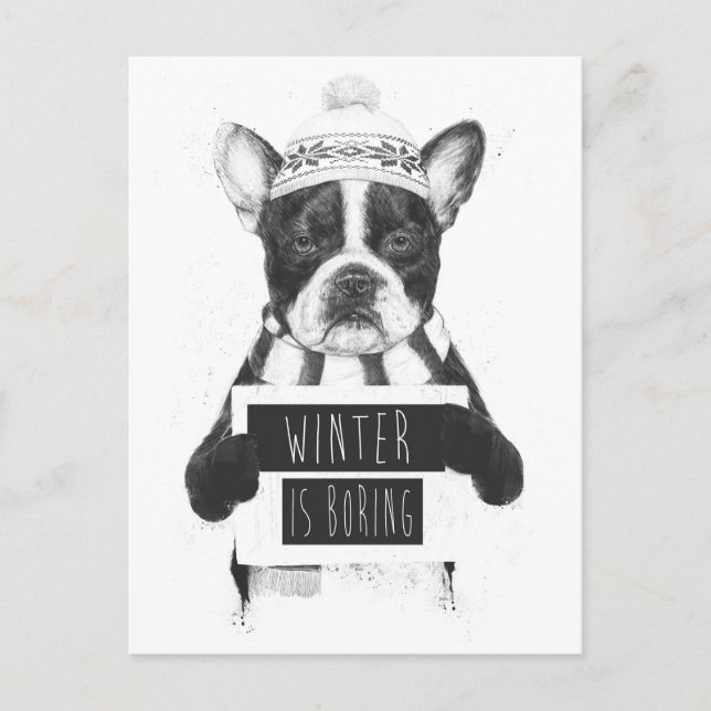 Carte Postale L'hiver est ennuyeux (Devant)