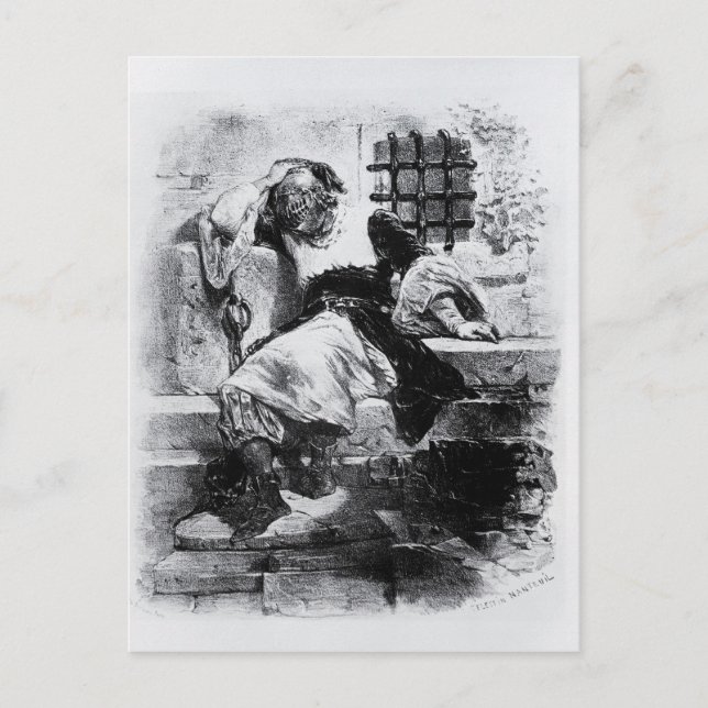 Carte Postale L'homme dans le masque de fer dans sa prison (Devant)