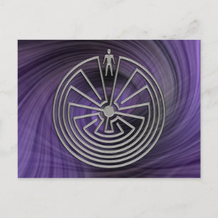 Carte Postale L'homme dans le Maze - argent   tourbillon violet