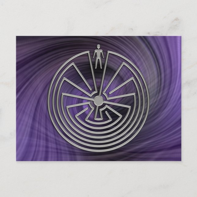 Carte Postale L'homme dans le Maze - argent | tourbillon violet (Devant)