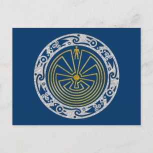 Carte Postale L'homme dans le Maze - Ornement or argent