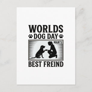Carte Postale L'homme du jour de chien Meilleur ami Vintage
