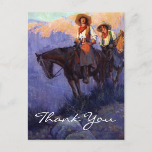 Carte Postale L'homme et la femme d'Anderson à cheval