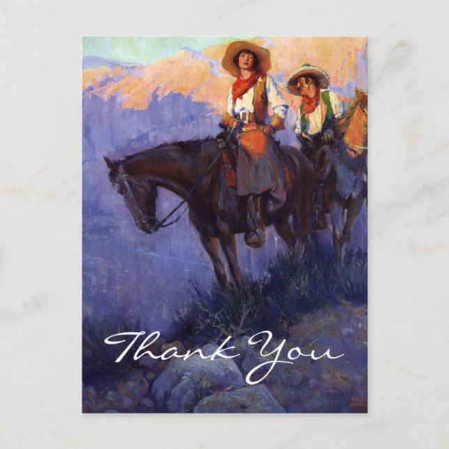 Carte Postale L'homme et la femme d'Anderson à cheval (Devant)