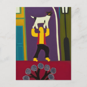 Carte Postale L'Homme et son chien tous les jours sur Portobello
