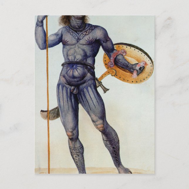 Carte Postale L'homme Pictish tenant un bouclier (Devant)