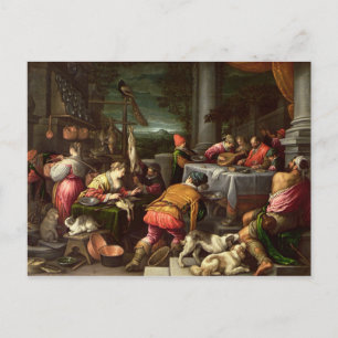 Carte Postale L'homme riche et Lazare, 1590-95