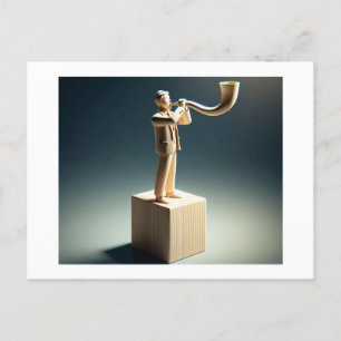 Carte Postale L'homme souffle Shofar semble être taillé dans le