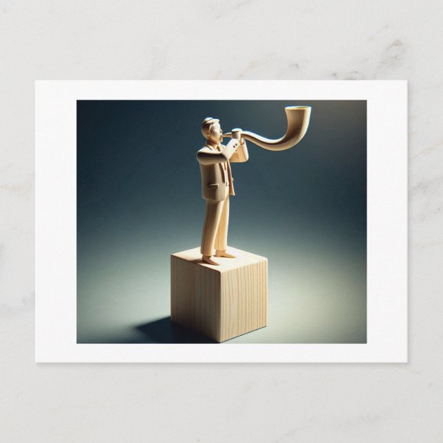 Carte Postale L'homme souffle Shofar semble être taillé dans le  (Devant)