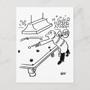 Carte Postale L'homme sucette joue au snooker