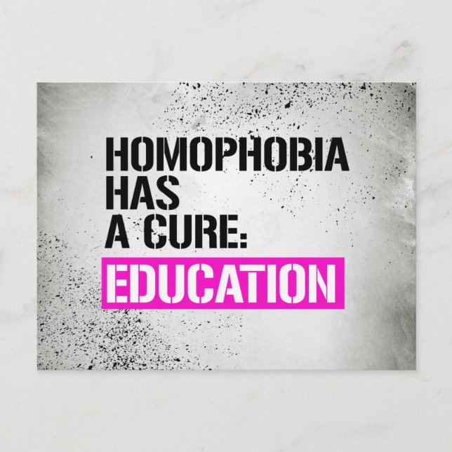 Carte Postale L'homophobie a un remède - L'éducation — - LGBTQ R (Devant)